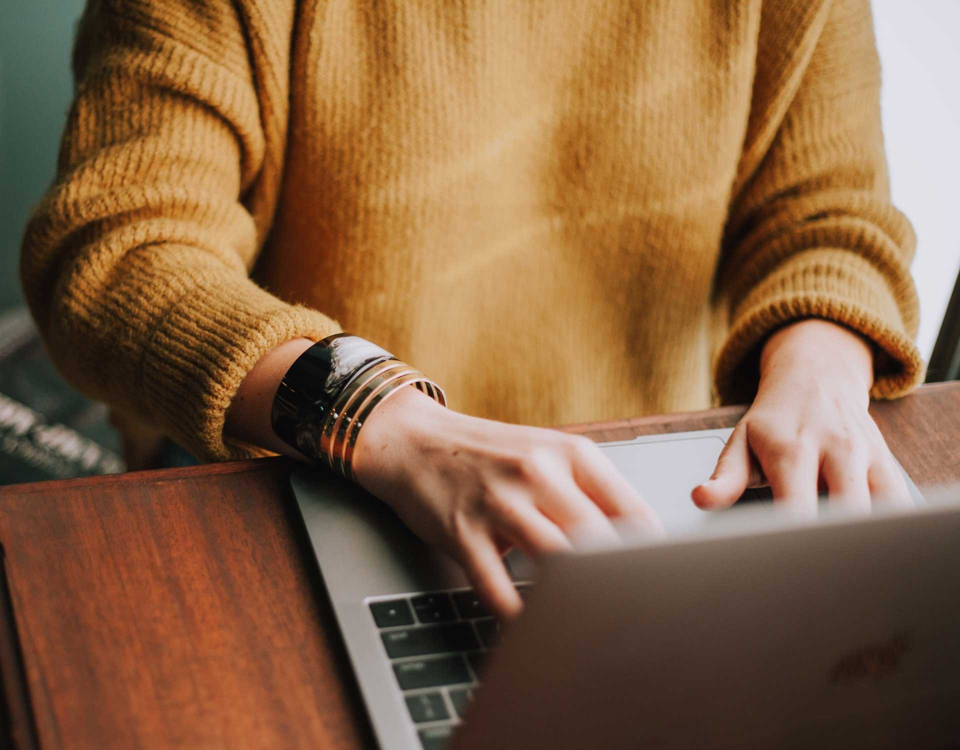 person working on computer